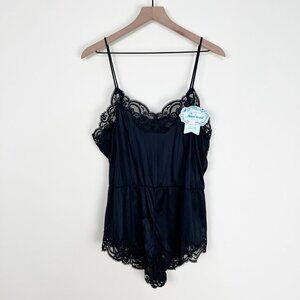 Deadstock Vintage Silky Sheer Lace Lingerie Romper Slip Sexy Shorts Jumpsuit New